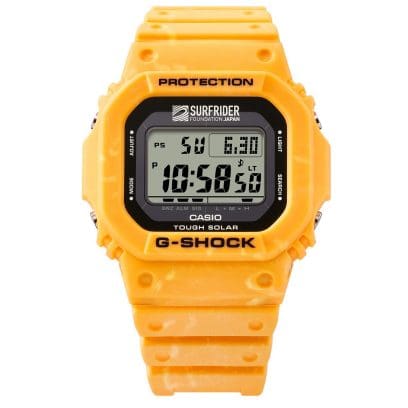 Front view of the yellow G-5600SFJ-9 with black display