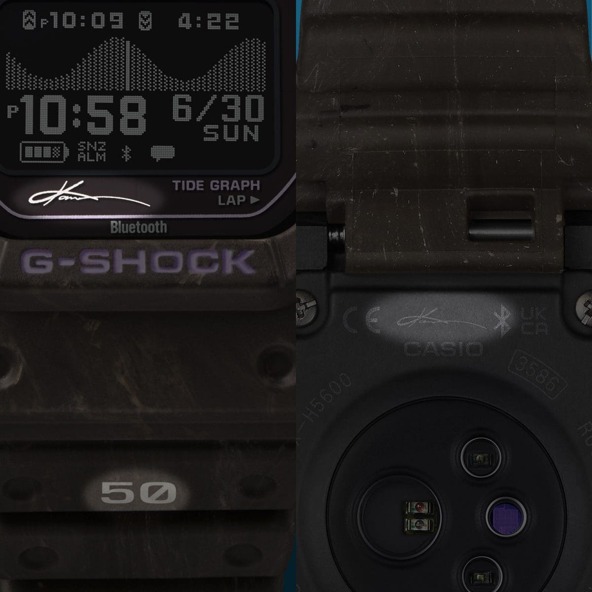 Kanoa Igarashi's signature can be seen at the bottom of the GBX-H5600KI-5ER wristwatch's dial
