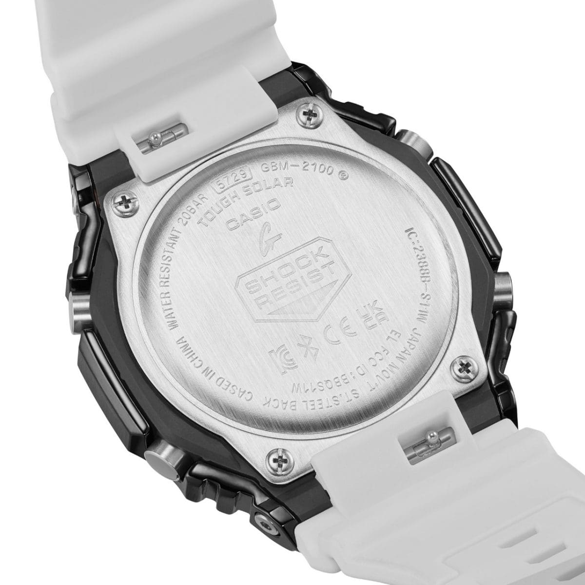 Engraving on the silver back of the GBM-2100B-7A watch