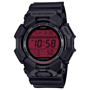 Front view of the black GD-010BBR-1ER with red display