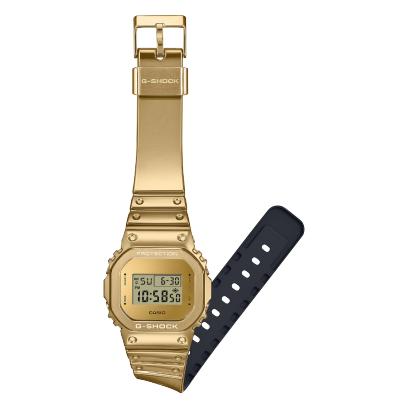 The gold GM-5600YMG-9 with curved bracelet
