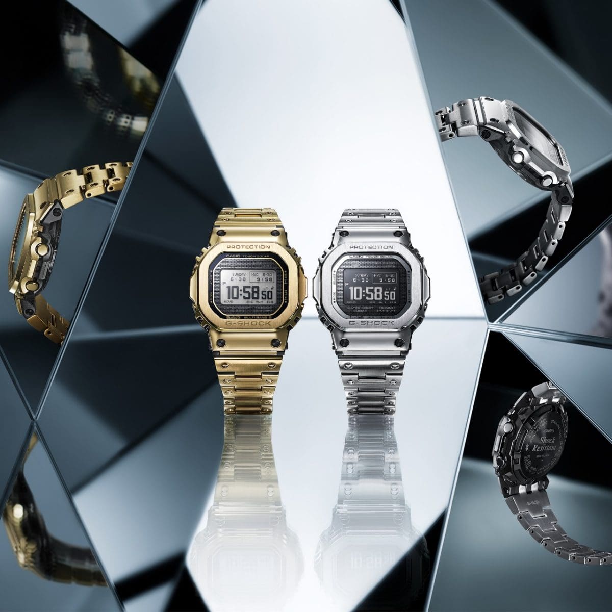 The two models GMW-BZ5000D-1ER and GMW-BZ5000GD-9ER side by side in front of a reflective background
