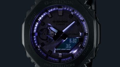 LED illumination of the octagonal bezel of the GM-2100YM-8A analogue watch