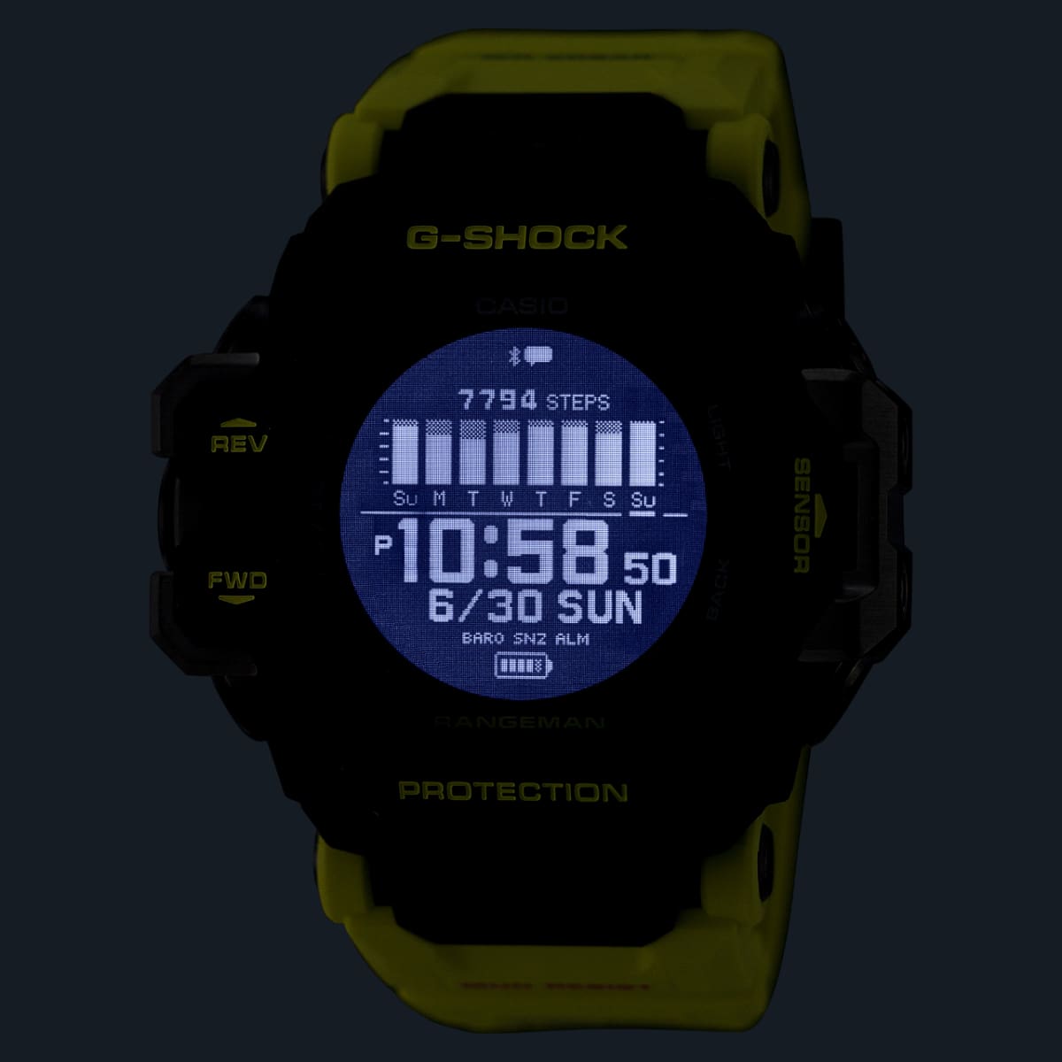 GPR-H1000RY-1A9 in the dark with LED lighting switched on
