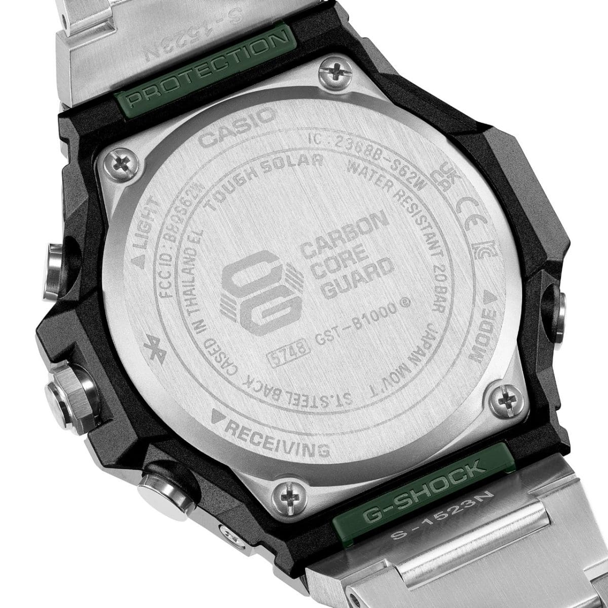 Engraved back of the GST-B1000D-3AER with the lettering Carbon Core Guard