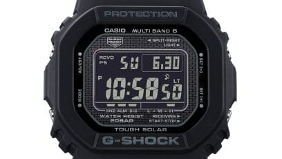 Patterned dial design of the black GW-500HS-1 G-SHOCK watch