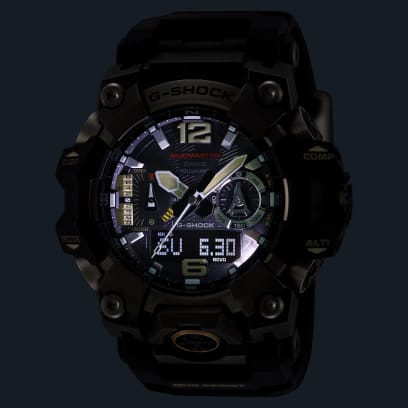 Front view of the GWG-B1000-1A in the dark with a luminous dial