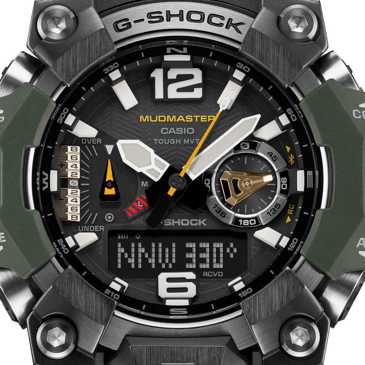 Close-up of the display of the GWG-B1000-3A with digital compass display