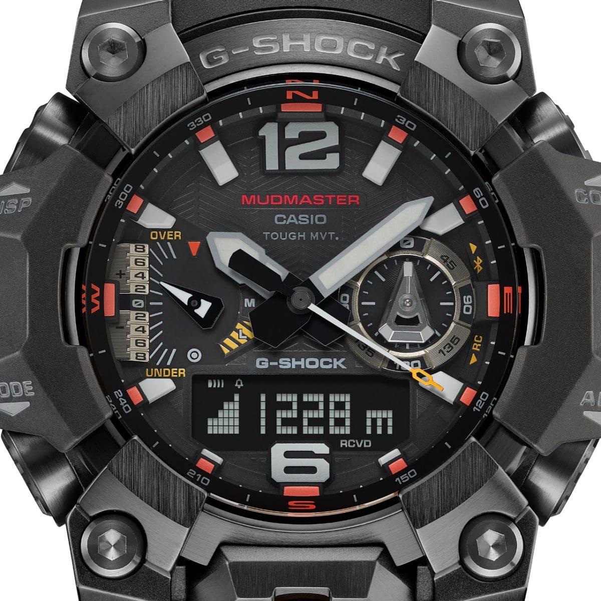 Close-up of the GWG-B1000EC-1A display with altimeter