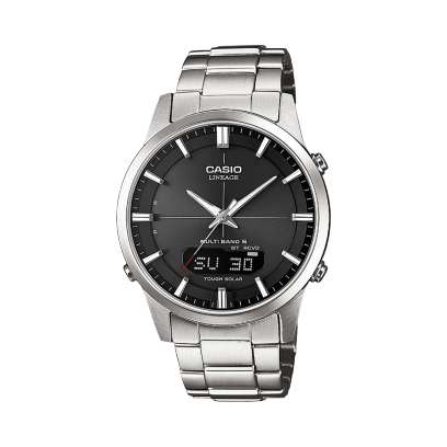 Front view of the silver LCW-M170D-1A with black dial