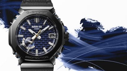 MRG-B2100R-2A in front of the dark blue colour ‘Ao-zumi’, which is intended to radiate tranquillity