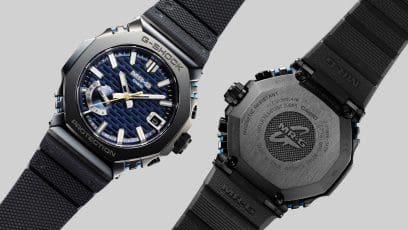 Front and back of the MRG-B2100R-2A with its black Dura-Soft strap.