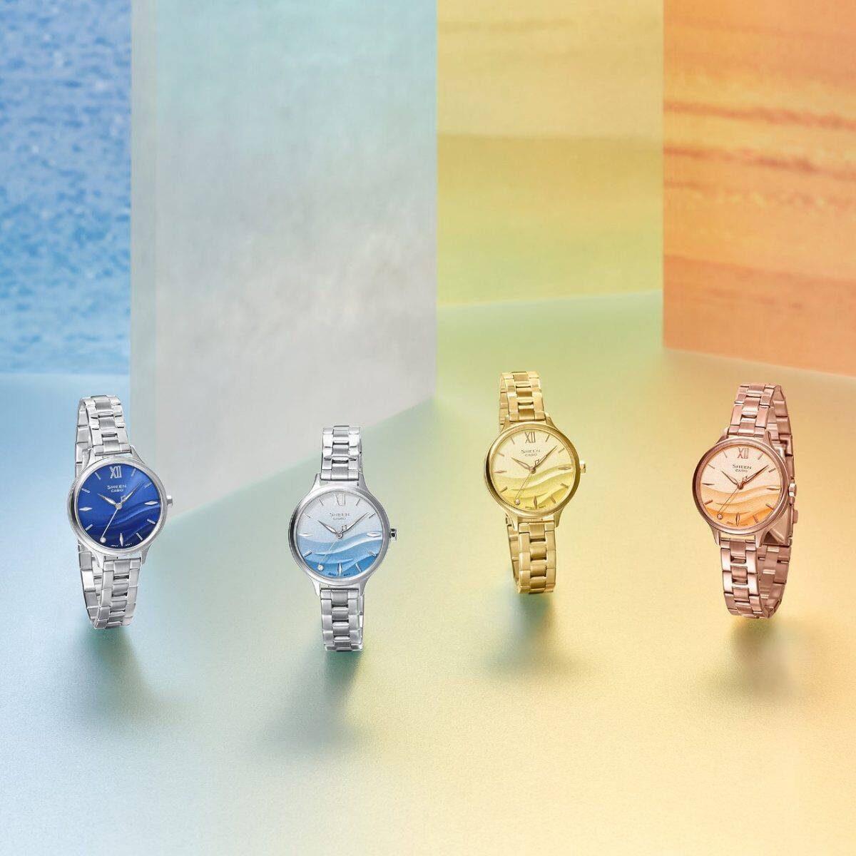 From left: SHE-4550D-2B, SHE-4550D-2A, SHE-4550G-9A, SHE-4550PG-4A