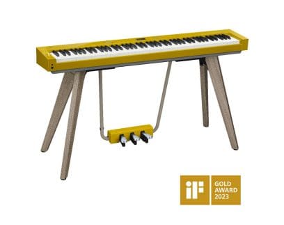 Vue d'ensemble du piano numérique CASIO Privia PX-S7000 en jaune.
