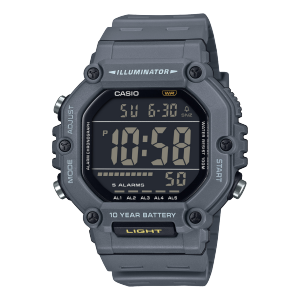 Horloge numérique grise hexagonale AE-1600H-8BV, avec vis de fixation du boîtier