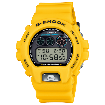 Vue de face du DW-6900TR-9ER jaune avec un fond d'écran sombre.