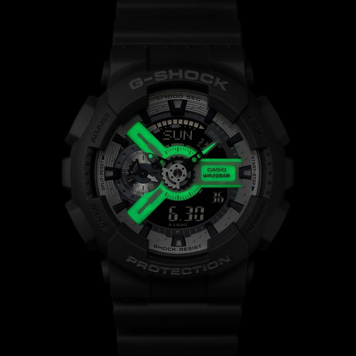 Pièces en résine de la GA-110HD-8A imprégnées de matériau phosphorescent
