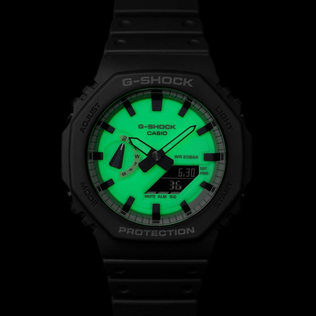 Pièces en résine de la GA-2100HD-8A imprégnées de matériau phosphorescent