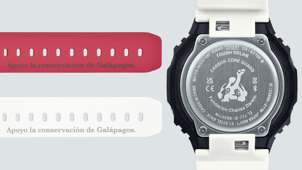 Le dos du boîtier de la montre est gravé d'une tortue des Galápagos, le bracelet comporte une inscription pour « la protection des îles Galápagos ».