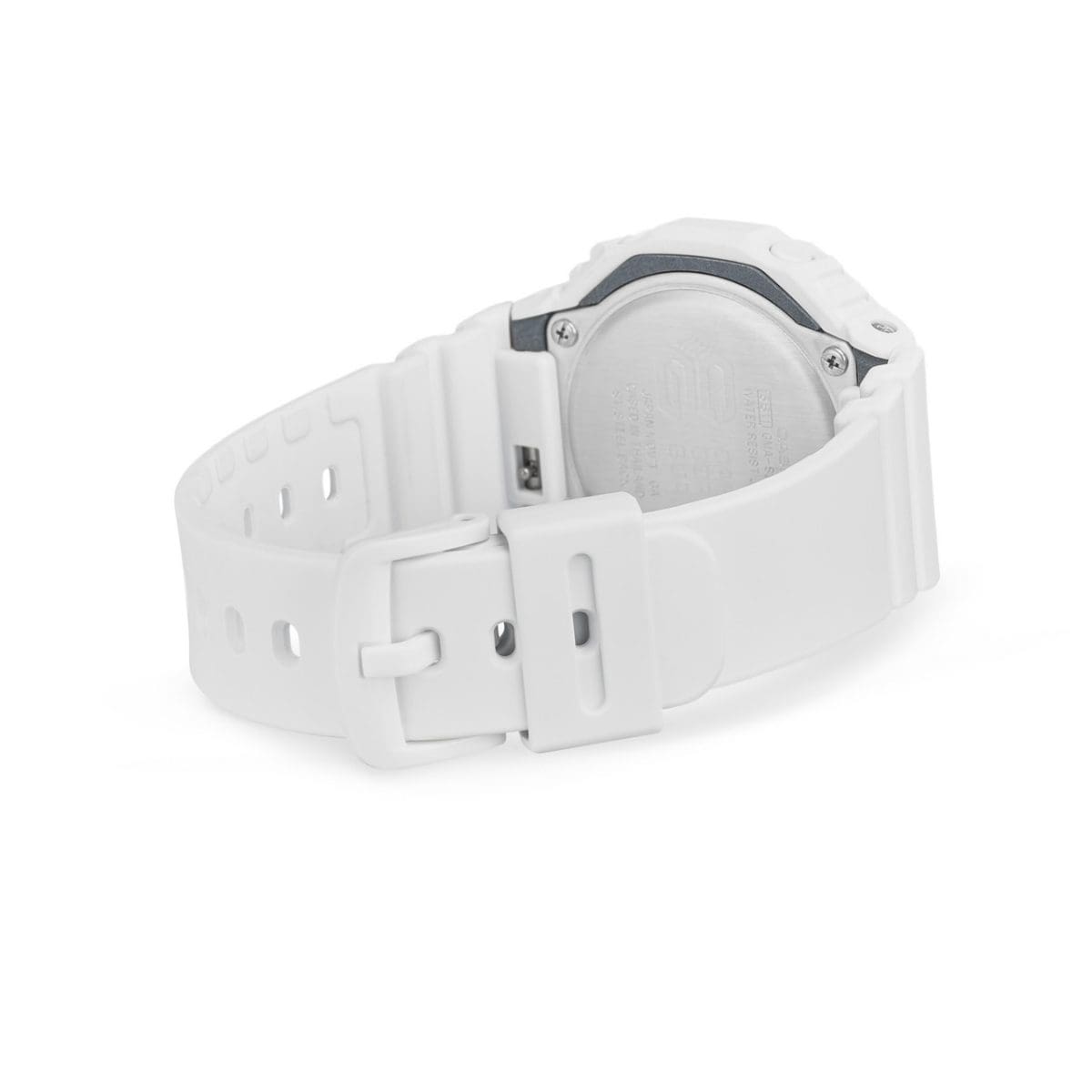 Dos et fermoir de la montre-bracelet en résine blanche GMA-S2100MD-7A
