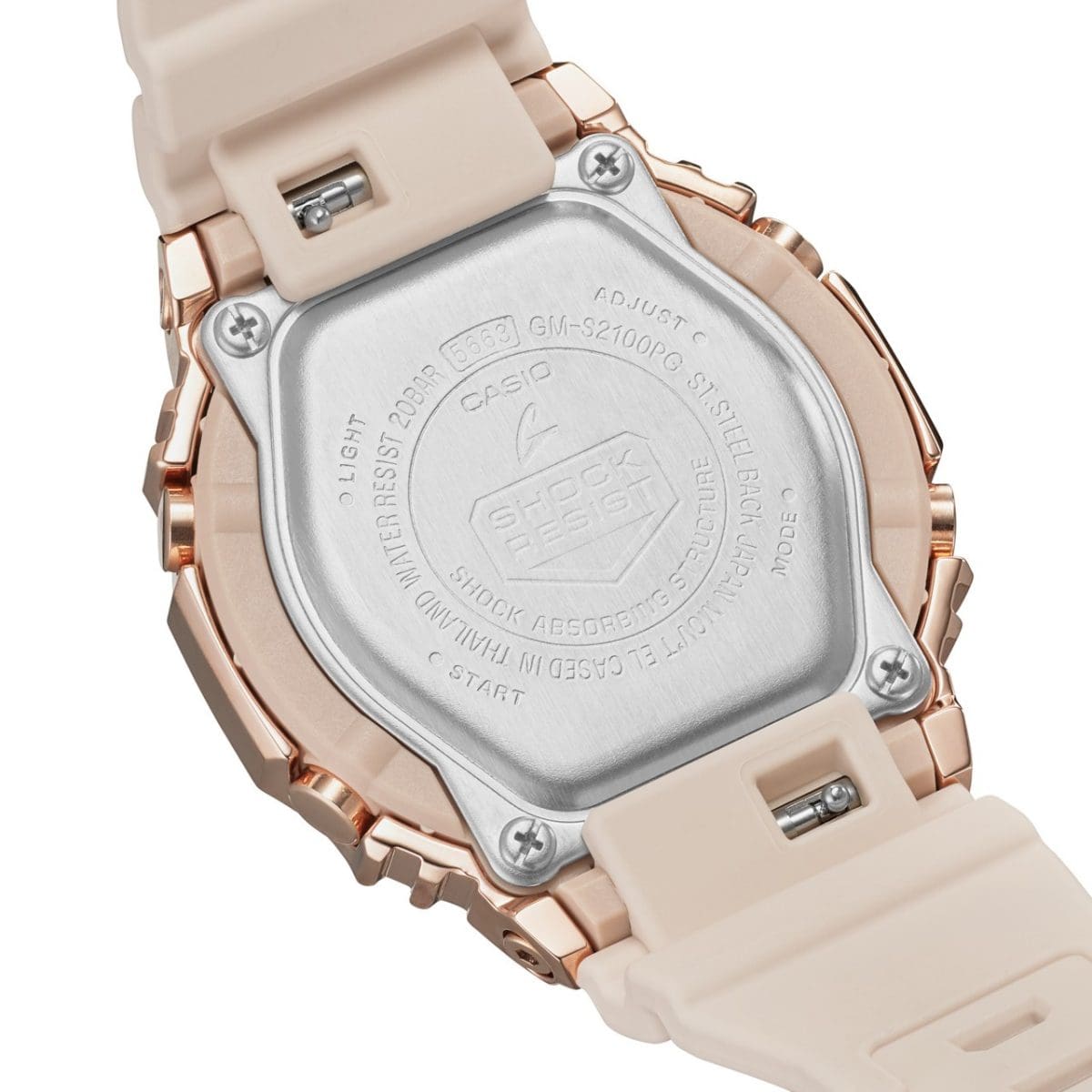 Gravure au dos du boîtier de la montre GM-S2100PG-4A
