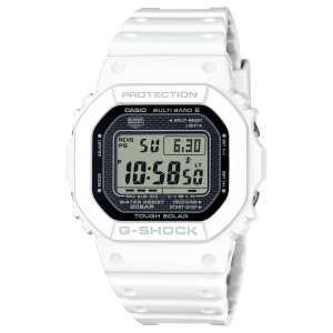 Montre numérique GW-5000HS-7 avec boîtier rectangulaire et bracelet en résine blanche