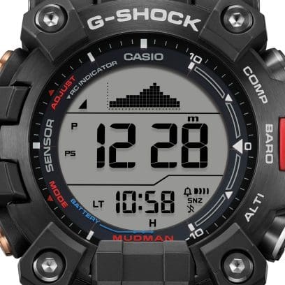 Altimètre sur l'écran de la montre GW-9500TLC-1