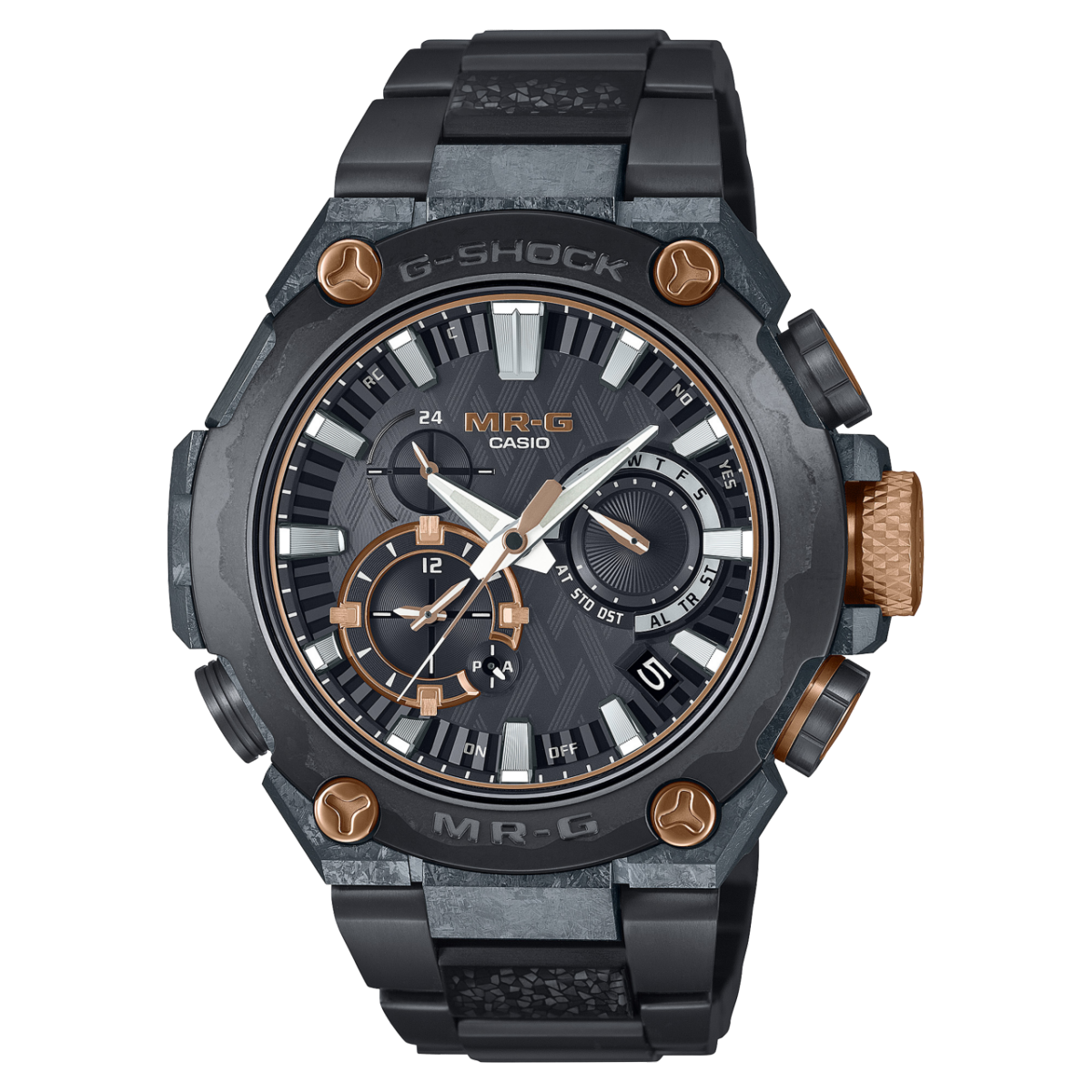 La G-SHOCK MRG-B2000JS-1A haut de gamme avec bracelet noir et boîtier en titane