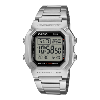 Montre Casio Homme - Cadran Numérique Et Romain - Acier Inoxydable - Occasion