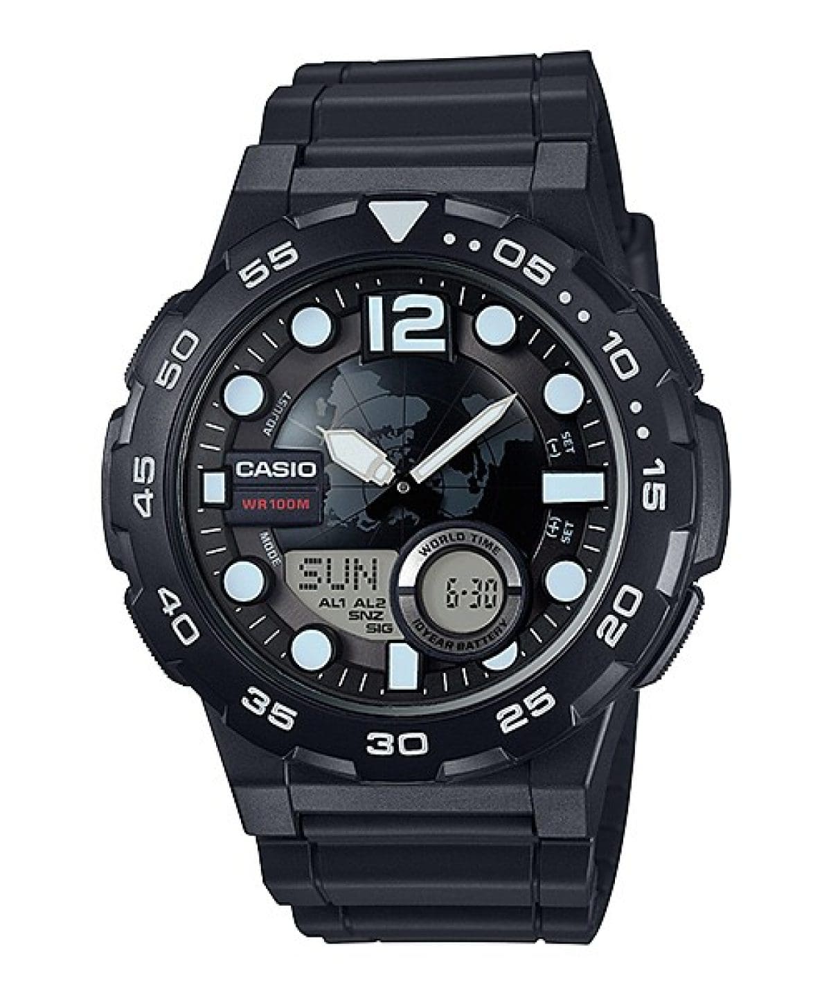 CASIO AEQ-100W-1AV 手錶 黑色 #1