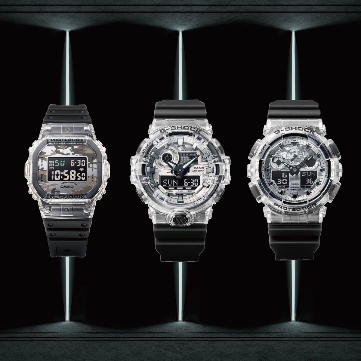From left: DW-5600SKC-1, GA-700SKC-1A, GA-100SKC-1A #9