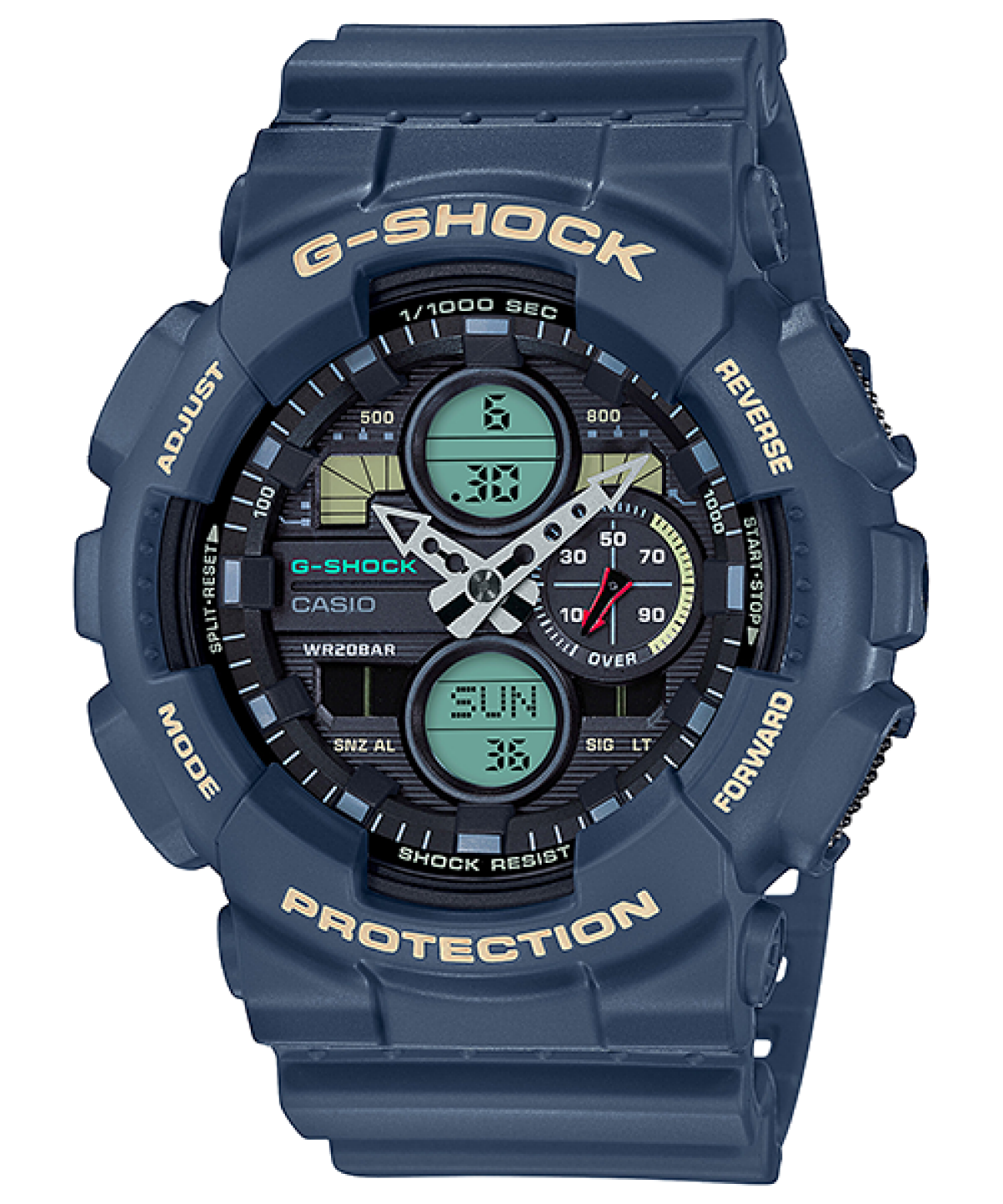 G-SHOCK GA-140-2A 手錶 藍色，淺藍 #1