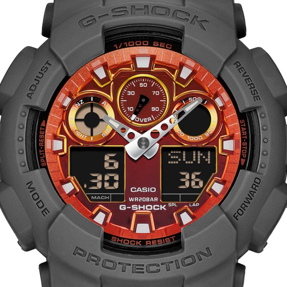 G-SHOCK GA-100FL-8A 手錶 灰色 #10
