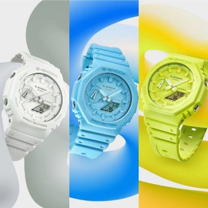 從左邊開始：GA-2100-9A9、GA-2100-7A7、GA-2100-2A2 #4