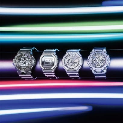 從左邊開始：GA-700FF-8A、DW-5600FF-8、GA-2100FF-8A、GA-2200FF-8A #10