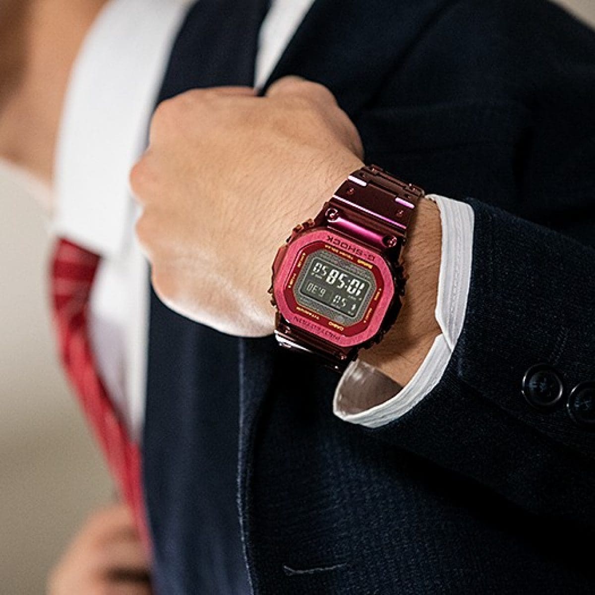 G-SHOCK GMW-B5000RD-4 手錶 紅色 #8