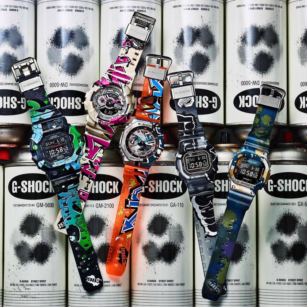 From left: GX-56SS-1, GA-110SS-1A, GM-2100SS-1A, DW-5000SS-1, GM-5600SS-1 #5