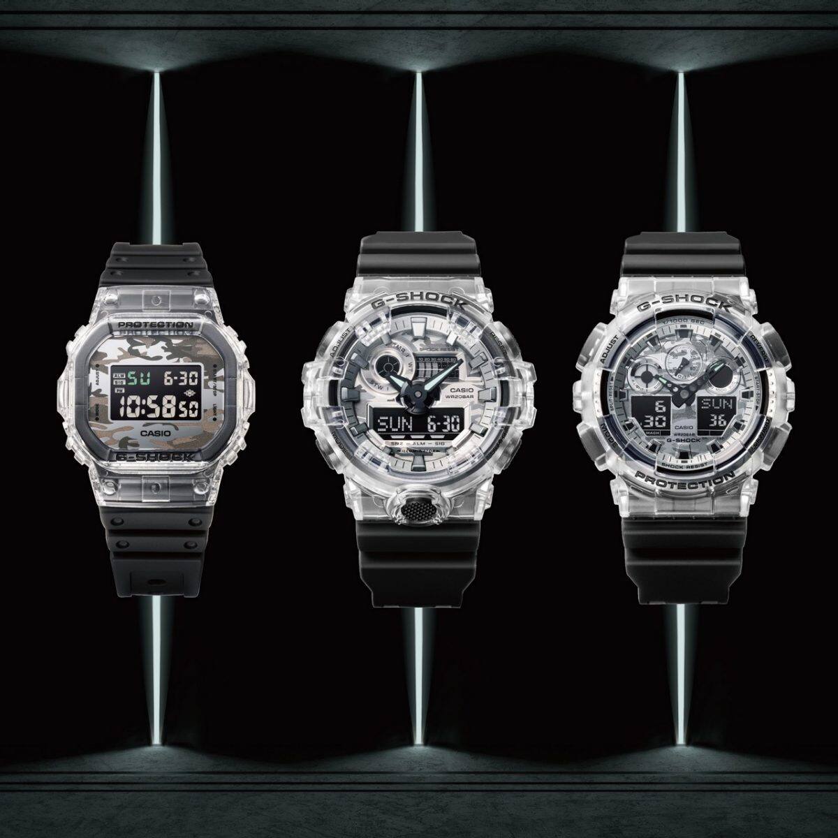 From left: DW-5600SKC-1, GA-700SKC-1A, GA-100SKC-1A