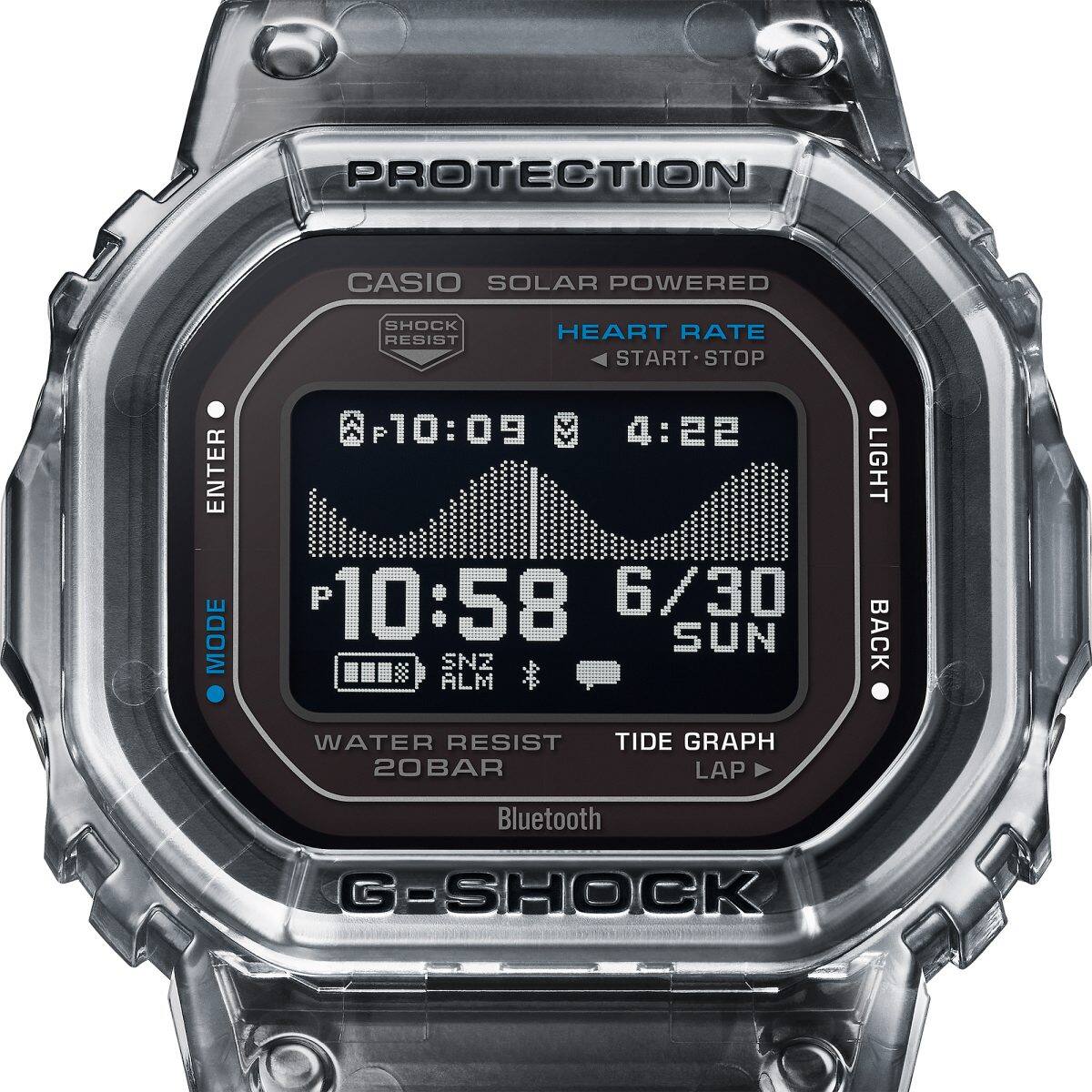 GBX-H5600-1 Wajah digital dengan LCD MIP: Tampilan grafik pasang surut yang mencolok