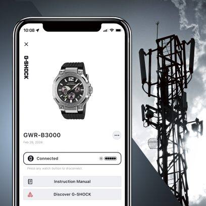 GWR-B3000B-8A Penunjuk waktu bertenaga surya dengan konektivitas Bluetooth®