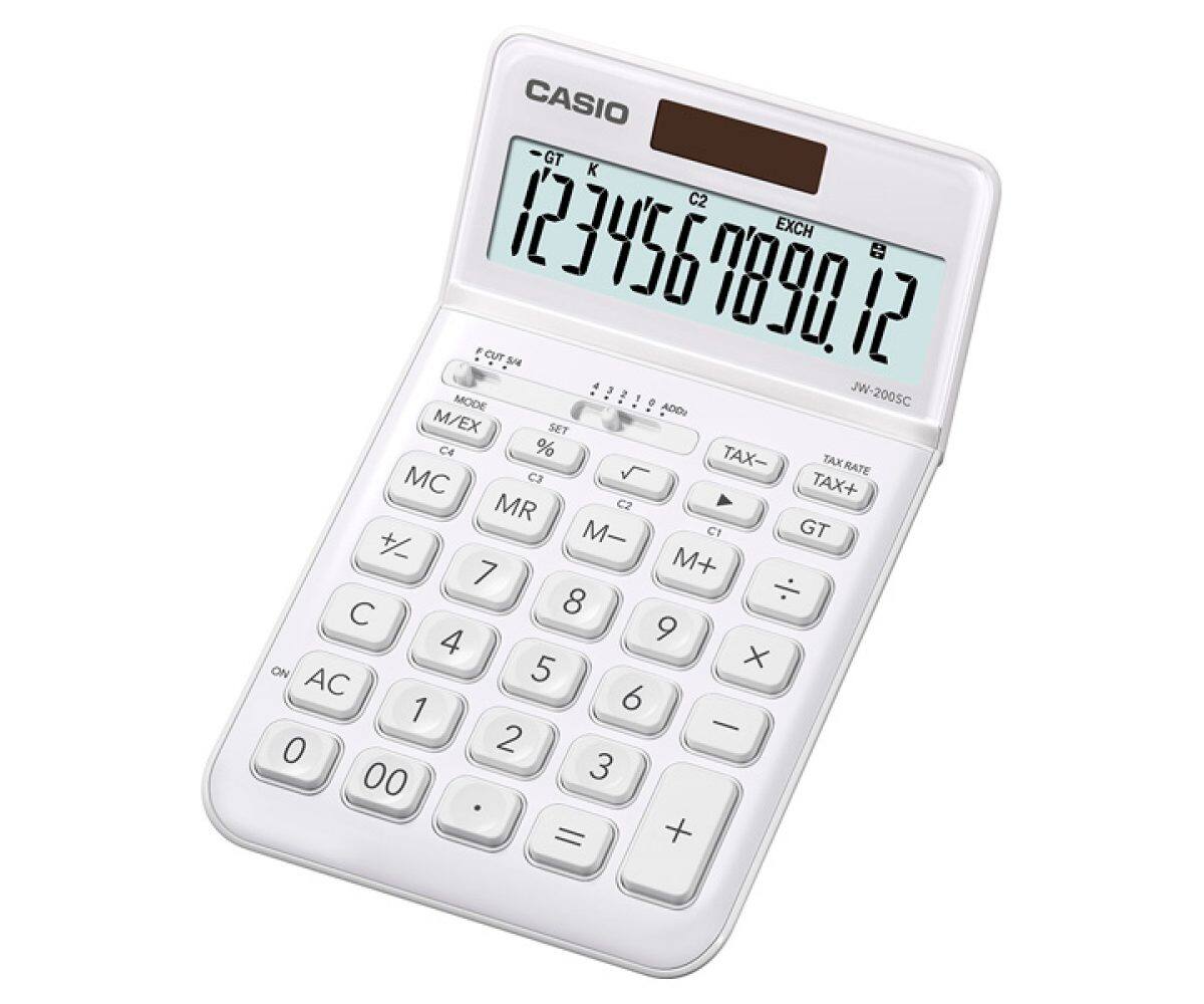 Calculatrice De Bureau Casio JW-200SC-BK - 12 Chiffres, écran Inclinable, Double Alimentation Solaire/pile