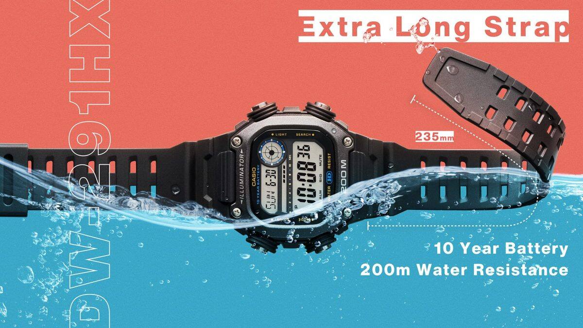 thumbnail image 2 of Casio DW291HX-5AV Illuminator Men's Sport Watch – World Time, 200M WR, 10-Year Battery 2 of 5