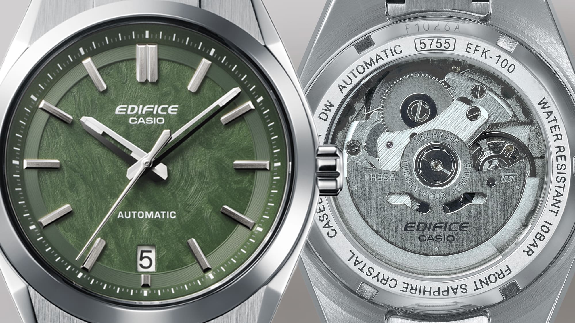 EFK-100D-3A Mechanical movement: Shown off with a see-through case back