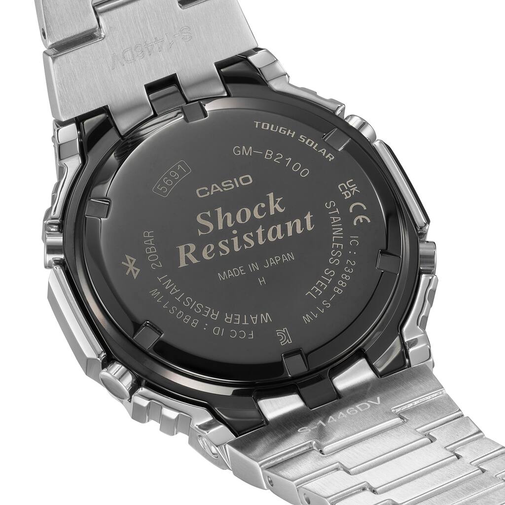 Casio G-Shock Full Metal GM-B2100SD-1ACR – Orologio Ottagonale Nero, Connessione Bluetooth, Ricarica Solare