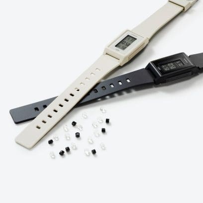The urethane band incorporates biomass plastics produced using materials derived from renewable organic resources. LF-10WH-2
