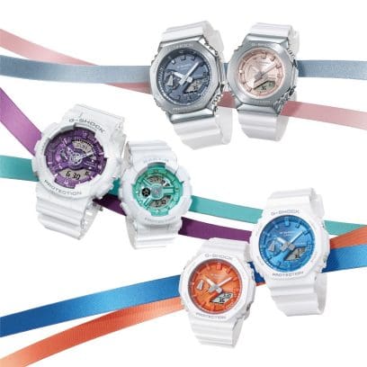 From left: GA-110WS-7A, BA-110XWS-7A, GM-2100WS-7A, GM-S2100WS-7A, GMA-S2100WS-7A, GA-2100WS-7A