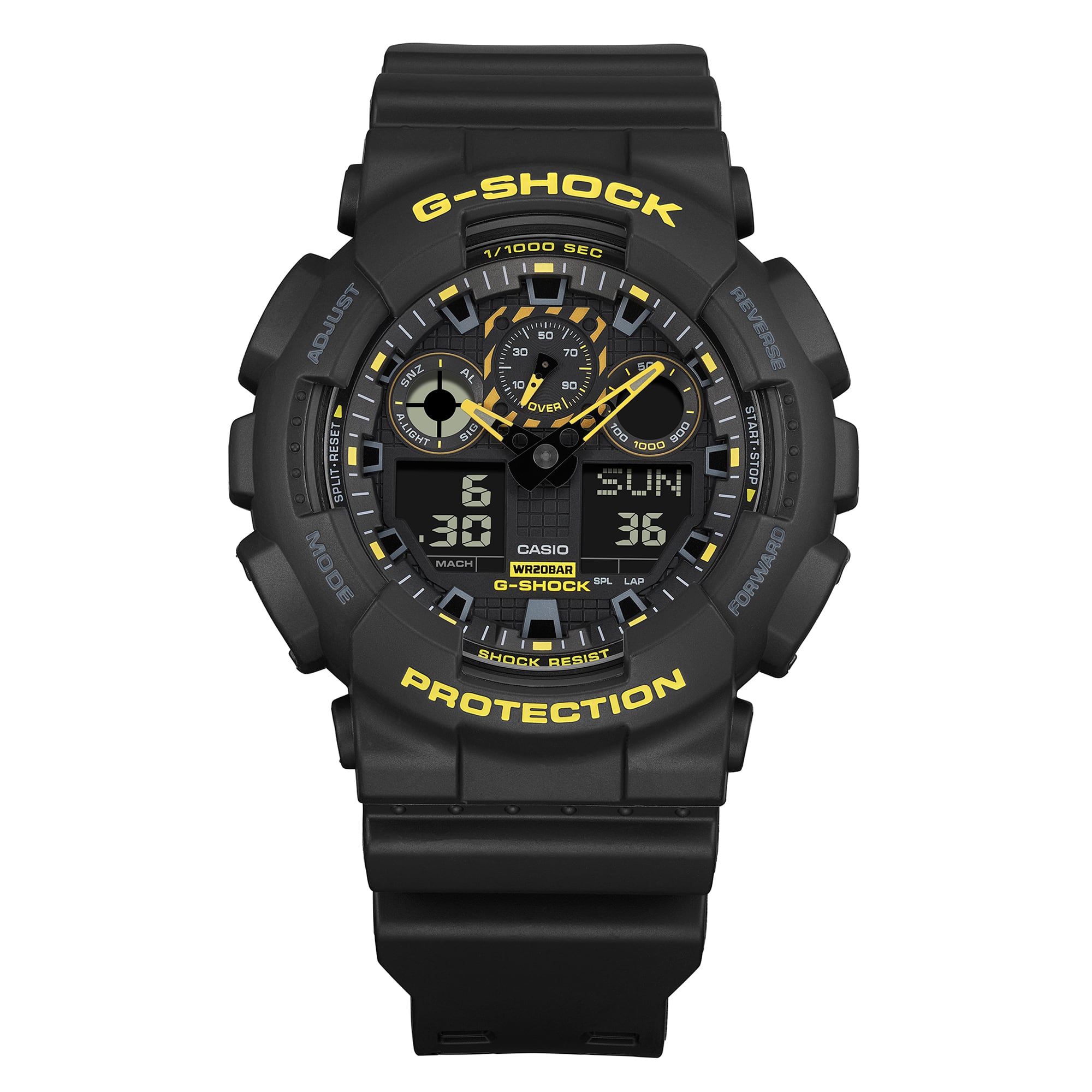 Casio G-Shock Duel Black & Yellow 200M WR Black Resin Band - GA100CY-1ADR G-SHOCK Casio G-Shock Duel Black & Yellow 200M WR Black Resin Band - GA100CY-1ADR G-SHOCK