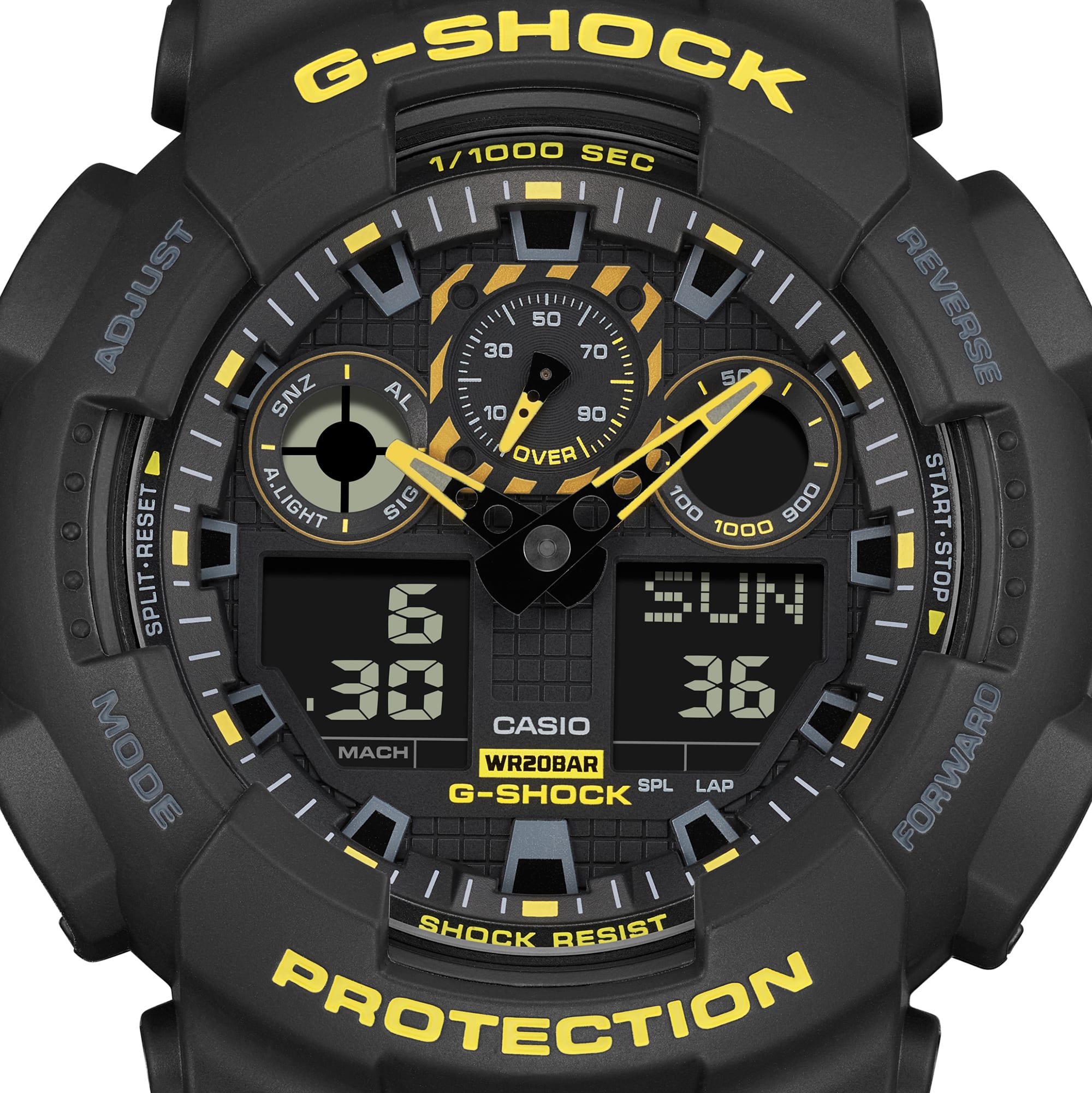 Casio G-Shock Duel Black & Yellow 200M WR Black Resin Band - GA100CY-1ADR G-SHOCK Casio G-Shock Duel Black & Yellow 200M WR Black Resin Band - GA100CY-1ADR G-SHOCK