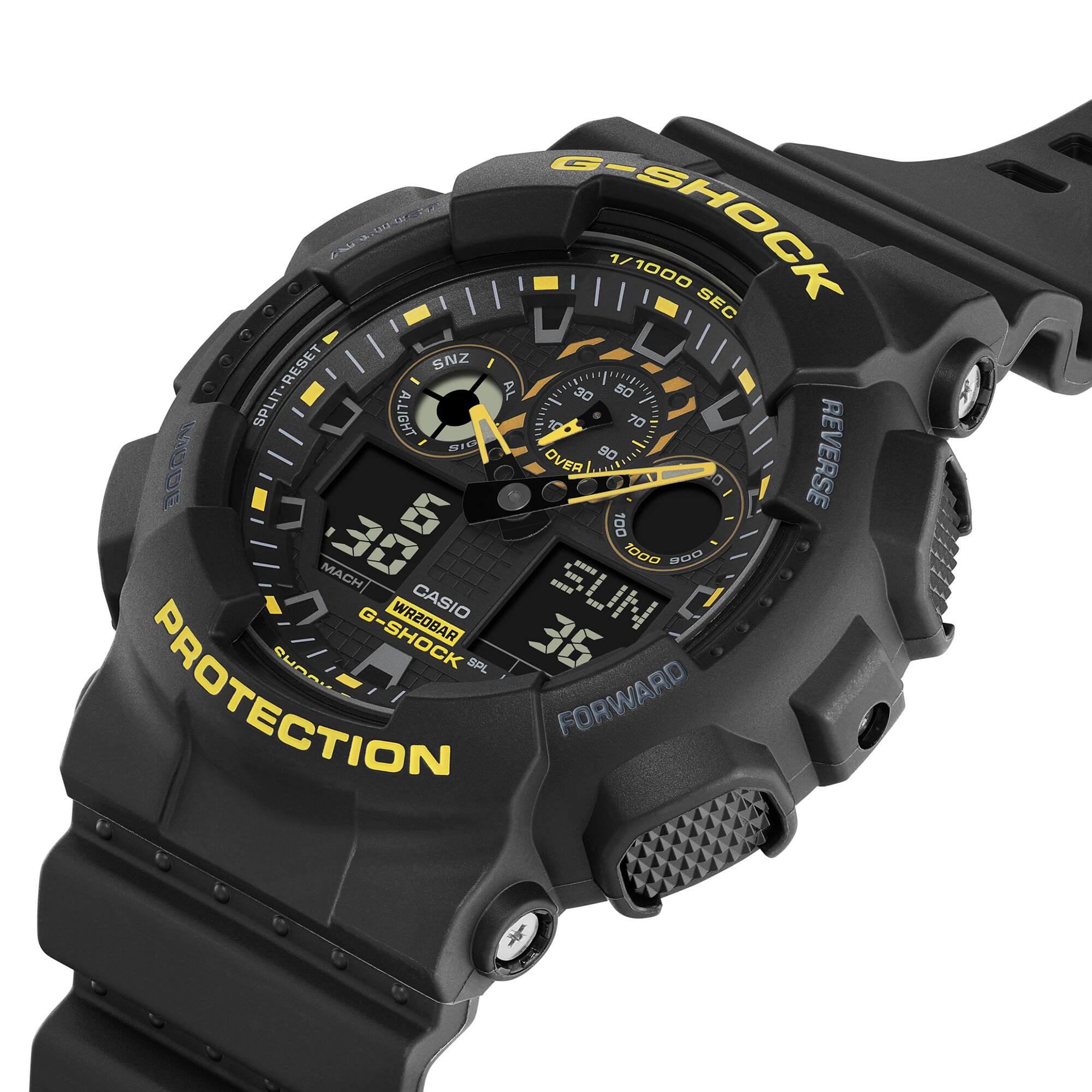 Casio G-Shock Duel Black & Yellow 200M WR Black Resin Band - GA100CY-1ADR G-SHOCK Casio G-Shock Duel Black & Yellow 200M WR Black Resin Band - GA100CY-1ADR G-SHOCK