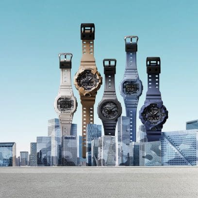 From left: DW-5600CA-8, GA-700CA-5A, GA-2100CA-8A, DW-5600CA-2, GA-700CA-2A